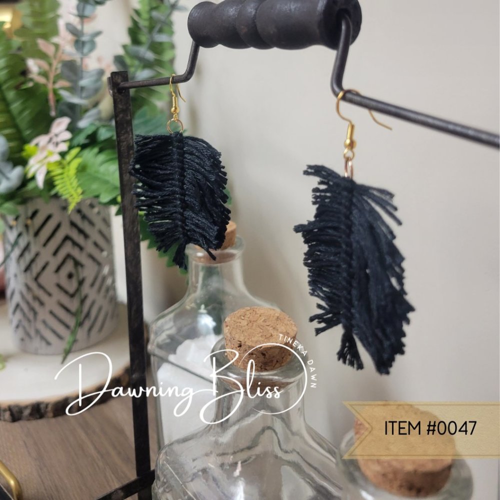 Blank Fringe Lightweight Dangle Earrings- Tineka Dawn